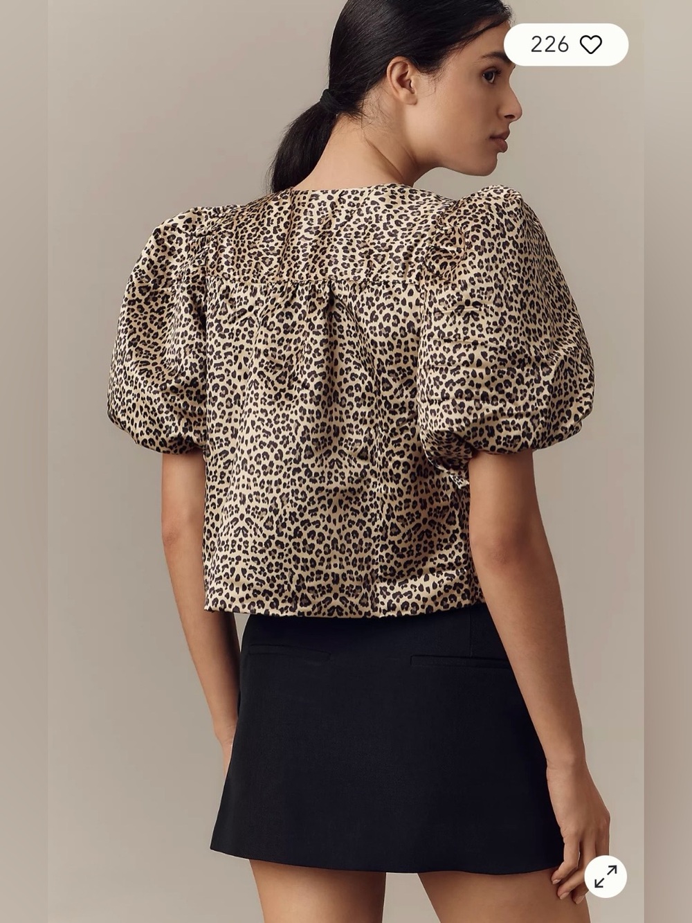 English Factory Animal Print Puff Sleeve Blouse - Picture 4 of 14